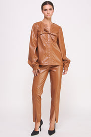 Faux Leather Pants I ABEB7508 I SHIP 10/03/24