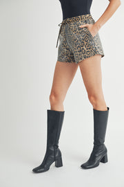 Sequin Leopard Printed Shorts I ABEB7519
