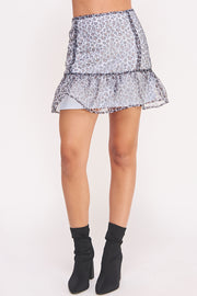 Ruffled Chiffon Mini Skirt I ABEB7521 I SHIP 09/11/24