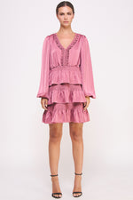 Load image into Gallery viewer, Ruffled Satin Mini Dress I ABED7528 I SHIP 09/25/24
