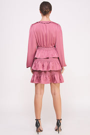 Ruffled Satin Mini Dress I ABED7528 I SHIP 09/25/24