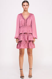 Ruffled Satin Mini Dress I ABED7528 I SHIP 09/25/24
