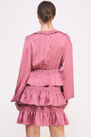 Ruffled Satin Mini Dress I ABED7528 I SHIP 09/25/24