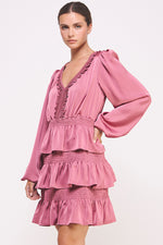 Load image into Gallery viewer, Ruffled Satin Mini Dress I ABED7528 I SHIP 09/25/24
