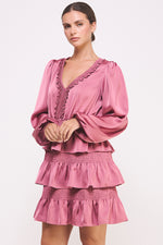 Load image into Gallery viewer, Ruffled Satin Mini Dress I ABED7528 I SHIP 09/25/24
