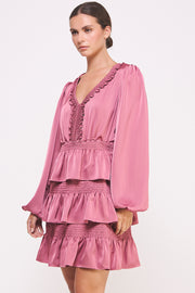 Ruffled Satin Mini Dress I ABED7528 I SHIP 09/25/24