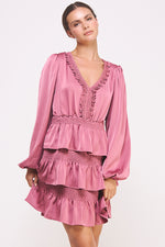 Load image into Gallery viewer, Ruffled Satin Mini Dress I ABED7528 I SHIP 09/25/24

