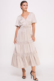 Short Sleeve Button Front Dress I ABED7530 I SHIP 09/25/24