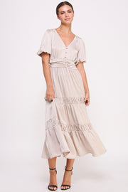 Short Sleeve Button Front Dress I ABED7530 I SHIP 09/25/24