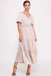 Short Sleeve Button Front Dress I ABED7530 I SHIP 09/25/24