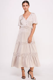 Short Sleeve Button Front Dress I ABED7530 I SHIP 09/25/24