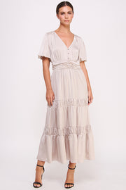 Short Sleeve Button Front Dress I ABED7530 I SHIP 09/25/24