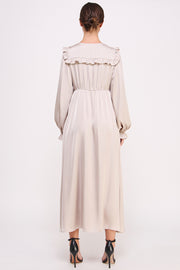 Satin Long Sleeve Midi Dress I ABED7531 I SHIP 09/25/24