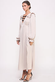 Satin Long Sleeve Midi Dress I ABED7531 I SHIP 09/25/24