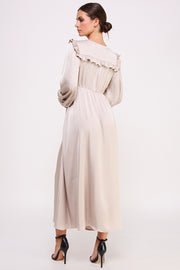 Satin Long Sleeve Midi Dress I ABED7531 I SHIP 09/25/24