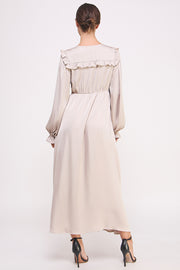 Satin Long Sleeve Midi Dress I ABED7531 I SHIP 09/25/24