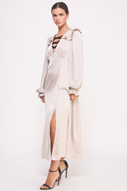 Satin Long Sleeve Midi Dress I ABED7531 I SHIP 09/25/24