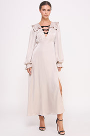 Satin Long Sleeve Midi Dress I ABED7531 I SHIP 09/25/24