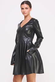 Faux Leather Minidress I ABED7545 I SHIP 10/03/24