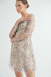 Semi-Sheer Lace Mini Dress I ABED7548 I SHIP 09/25/24