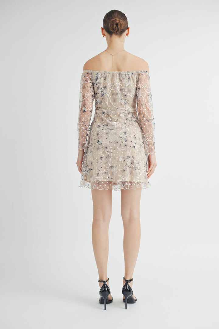 Semi-Sheer Lace Mini Dress I ABED7548 I SHIP 09/25/24