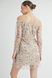 Semi-Sheer Lace Mini Dress I ABED7548 I SHIP 09/25/24