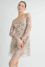 Semi-Sheer Lace Mini Dress I ABED7548 I SHIP 09/25/24