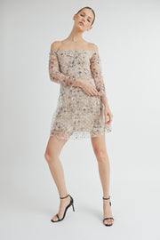 Semi-Sheer Lace Mini Dress I ABED7548 I SHIP 09/25/24