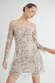 Semi-Sheer Lace Mini Dress I ABED7548 I SHIP 09/25/24