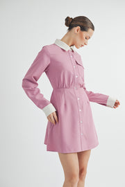 CONTRAST TRIM MINI DRESS I ABED7551 I SHIP 09/18/24