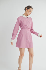 CONTRAST TRIM MINI DRESS I ABED7551 I SHIP 09/18/24