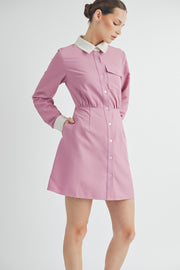 CONTRAST TRIM MINI DRESS I ABED7551 I SHIP 09/18/24