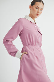 CONTRAST TRIM MINI DRESS I ABED7551 I SHIP 09/18/24