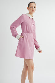 CONTRAST TRIM MINI DRESS I ABED7551 I SHIP 09/18/24