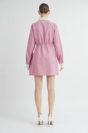 CONTRAST TRIM MINI DRESS I ABED7551 I SHIP 09/18/24