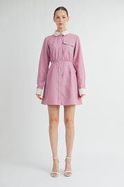 CONTRAST TRIM MINI DRESS I ABED7551 I SHIP 09/18/24