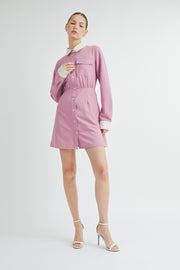 CONTRAST TRIM MINI DRESS I ABED7551 I SHIP 09/18/24