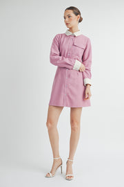 CONTRAST TRIM MINI DRESS I ABED7551 I SHIP 09/18/24