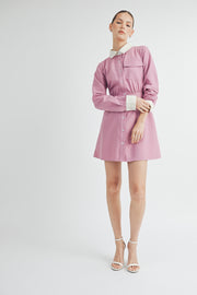 CONTRAST TRIM MINI DRESS I ABED7551 I SHIP 09/18/24