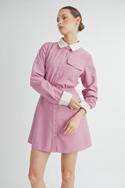 CONTRAST TRIM MINI DRESS I ABED7551 I SHIP 09/18/24