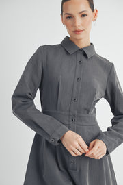 SHIRT STYLE CREPE DRESS I ABED7553 I SHIP 09/25/24