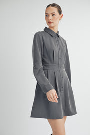 SHIRT STYLE CREPE DRESS I ABED7553 I SHIP 09/25/24