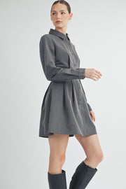 SHIRT STYLE CREPE DRESS I ABED7553 I SHIP 09/25/24