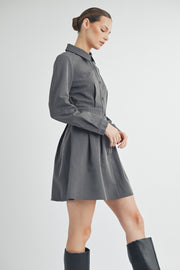 SHIRT STYLE CREPE DRESS I ABED7553 I SHIP 09/25/24