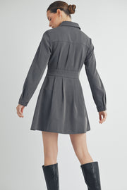 SHIRT STYLE CREPE DRESS I ABED7553 I SHIP 09/25/24