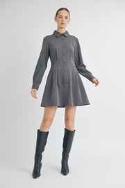 SHIRT STYLE CREPE DRESS I ABED7553 I SHIP 09/25/24