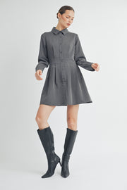 SHIRT STYLE CREPE DRESS I ABED7553 I SHIP 09/25/24