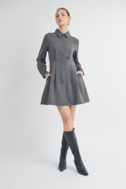 SHIRT STYLE CREPE DRESS I ABED7553 I SHIP 09/25/24