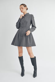 SHIRT STYLE CREPE DRESS I ABED7553 I SHIP 09/25/24