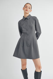 SHIRT STYLE CREPE DRESS I ABED7553 I SHIP 09/25/24